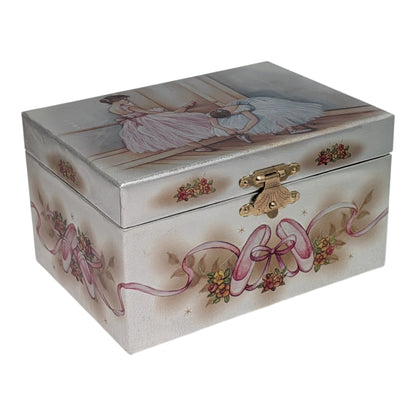 Ballerina Music Box - Silver/White - Swan Lake