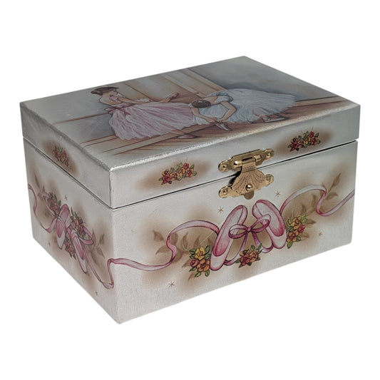 Ballerina Music Box - Silver/White - Swan Lake