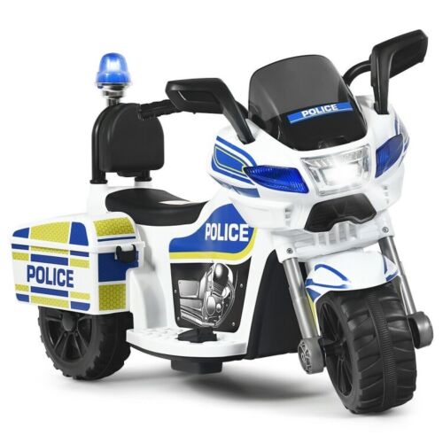 Police Motorcycle Trike for Kids with Flashing Siren - 3-Wheel Ride-On Toy for Children