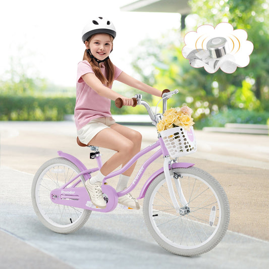 20-Inch Purple Kids' Bicycle with Helmet, Basket & Kickstand